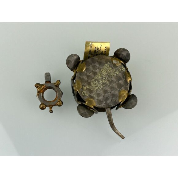 Nuts Bolts Rock Creek Metal Craft Turtles Set of 2 Gift Unique Brutalist - Picture 13 of 16
